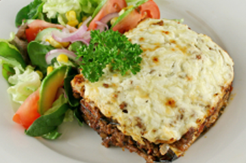 Moussaka with Béchamel sauce topping (Illustration)